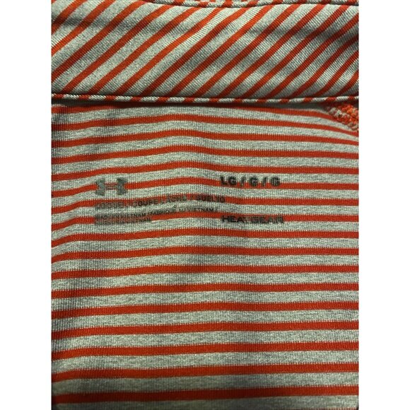 Under Armour Heat Gear Mens Polo Golf Shirt Loose Fit Short Sleeves Large Stripe - Picture 4 of 12